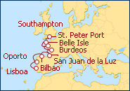 Ver el itinerario del Crucero De Inglaterra a Lisboa