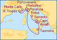 Ver el itinerario del Crucero Italia, Francia y Monaco