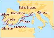 Ver el itinerario del Crucero De Lisboa a Monaco