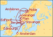 Ver el itinerario del Crucero De Amsterdam a Edimburgo 2012