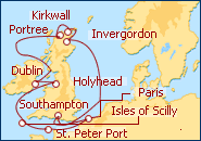 Ver el itinerario del Crucero De Edimburgo a Southampton 2012
