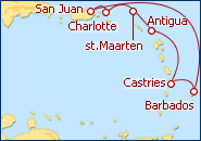 Ver el itinerario del Crucero Antillas II