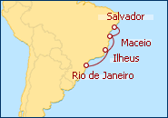 Ver el itinerario del Crucero Rio, Ilheus, Salvador, Recife, Rio