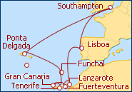 Itinerario Canarias y Azores desde Southampton 2012