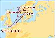 Ver el itinerario del Crucero Fiordos Noruegos