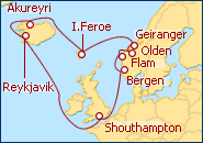 Ver el itinerario del Crucero Islandia y Fiordos II