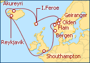 Ver el itinerario del Crucero Islandia y Fiordos