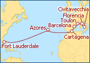 Ver el itinerario del Crucero De Florida a Roma 2012