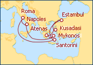 Ver el itinerario del Crucero Mediterraneo Oriental