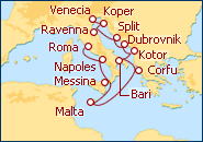 Ver el itinerario del Crucero Italia, Croacia y Grecia