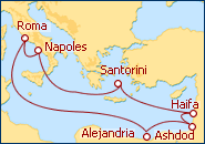 Ver el itinerario del Crucero Italia, Egipto, Israel, Grecia