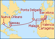 Ver el itinerario del Crucero Rumbo a Barcelona 
