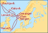 Ver el itinerario del Crucero Fiordos e Islandia