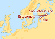 Ver el itinerario del Crucero San Petersburgo y Estocolmo