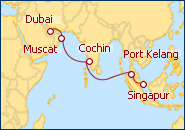 Ver el itinerario del Crucero Oriente Medio y Asia desde Dubai 