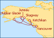 Ver el itinerario del Crucero Alaska Roundtrip 