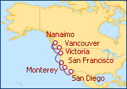 Ver el itinerario del Crucero Oeste de Canada y Estados Unidos
