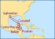 Ver el itinerario del Crucero Caribe Oeste: desde Galveston  