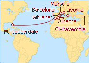 Ver el itinerario del Crucero Transatl�ntico de Ft. Lauderdale a Civitavecchia