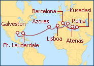 Itinerario Gran Aventura Transatlantica Roma a Galveston  