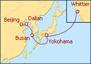 Itinerario De Beijing a Whittier  2013
