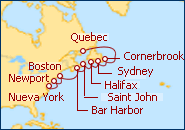 Ver el itinerario del Crucero Canada y Nueva Inglaterra: Nueva York a Quebec