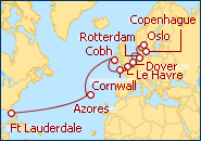 Itinerario Transatl�ntico: Desde Ft Lauderdale a Copenhague 2013