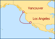 Ver el itinerario del Crucero Coastal desde Los Angeles a Vancouver 2013