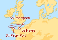 Ver el itinerario del Crucero Mini Crucero Le Havre e St. Peter Port
