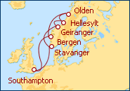 Ver el itinerario del Crucero Fiordos Noruegos