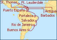 Ver el itinerario del Crucero Gran Aventura por Buenos Aires 2013