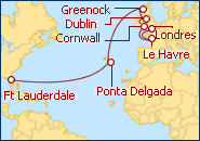 Ver el itinerario del Crucero Gran Aventura desde Ft. Lauderdale a Londres