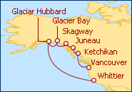 Ver el itinerario del Crucero Golfo de Alaska desde Whittier a Vancouver 