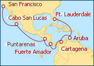Ver el itinerario del Crucero Canal de Panam� de San Francisco a Ft.Lauderdale 