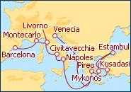 Ver el itinerario del Crucero Gran Mediterraneo 