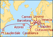Ver el itinerario del Crucero Transatlantico de Venecia a Ft. Lauderdale
