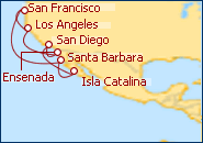 Ver el itinerario del Crucero Costa de California desde Los Angeles  