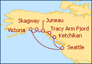 Ver el itinerario del Crucero Alaska Pasaje Interior II