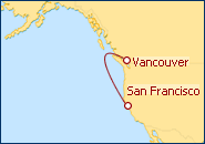 Ver el itinerario del Crucero Mini Crucero de San Francisco a Vancouver 2012