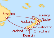 Ver el itinerario del Crucero Nueva Zelanda desde Brisbane 2012/2013