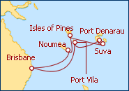 Ver el itinerario del Crucero Islas Fiji desde Brisbane  2012/2013