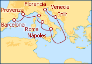 Ver el itinerario del Crucero Rumbo a Barcelona