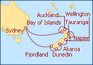 Ver el itinerario del Crucero Nueva Zelanda desde Sydney