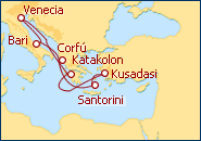 Ver el itinerario del Crucero Rumbo al Mar Egeo