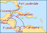 Ver el itinerario del Crucero Florida, M�jico, Costa Rica, Panam�, Colombia e Islas Caym�n