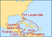 Itinerario Florida, Grand Cayman, Colombia, Panama, Costa Rica, Belize y M�jico