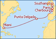 Ver el itinerario del Crucero De Southampton a Florida 2012