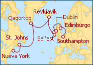 Itinerario Transatlantico con Islas Britanicas e Islandia