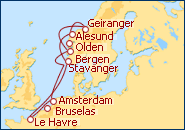 Ver el itinerario del Crucero Fiordos Noruegos y Francia I