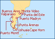 Ver el itinerario del Crucero Desde Valpara�so hasta Buenos Aires 2013